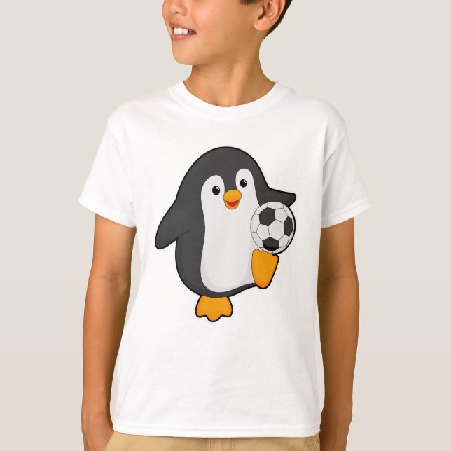 Pinguin als Fußballspieler mit Fußball T-Shirt (Vorderseite)