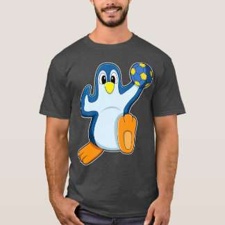Pinguin als Handballspieler mit Handball T-Shirt