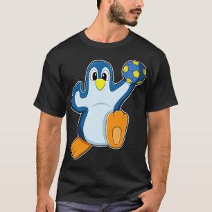 Pinguin als Handballspieler mit Handball T-Shirt