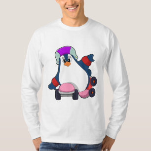Pinguin als Inline-Skater mit Inline-Skaten T-Shirt