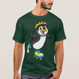 Pinguin als Inline-Skater mit Inline-Skaten und Er T-Shirt