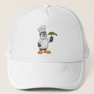 Pinguin als Koch mit Schürze Fisch & Kochen Truckerkappe