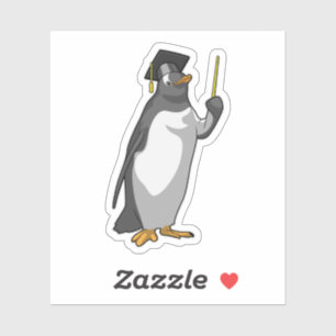 Pinguin als Lehrerin mit Pointer Aufkleber