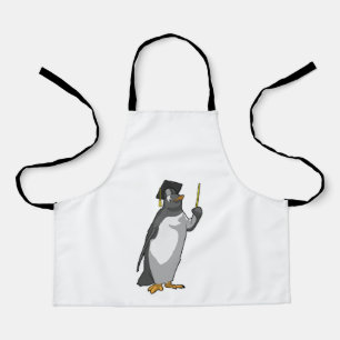 Pinguin als Lehrerin mit Pointer Schürze