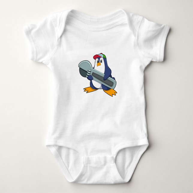 Pinguin als Mechaik mit Tool Baby Strampler (Vorderseite)