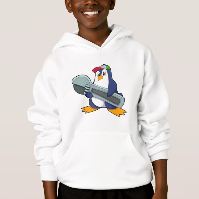 Pinguin als Mechaik mit Tool Hoodie (Vorderseite)