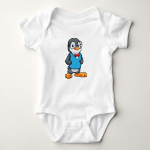 Pinguin als Nerd mit Brille Baby Strampler