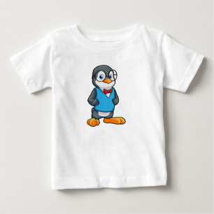 Pinguin als Nerd mit Brille Baby T-shirt