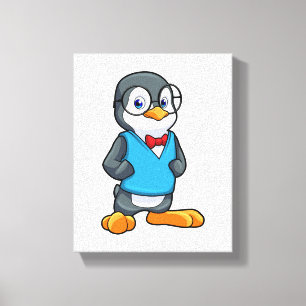 Pinguin als Nerd mit Brille Leinwanddruck