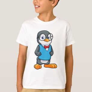 Pinguin als Nerd mit Brille T-Shirt