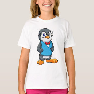 Pinguin als Nerd mit Brille T-Shirt