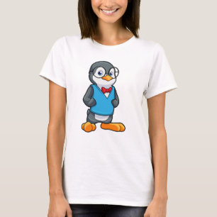 Pinguin als Nerd mit Brille T-Shirt