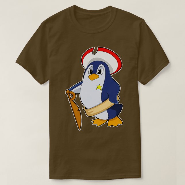 Pinguin als Pirate mit Hut 1 T-Shirt (Design vorne)