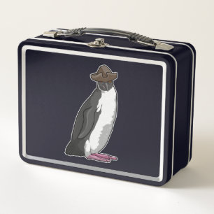 Pinguin als Pirate mit Hut Metall Brotdose