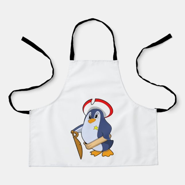 Pinguin als Pirate mit Hut Schürze (Vorderseite)
