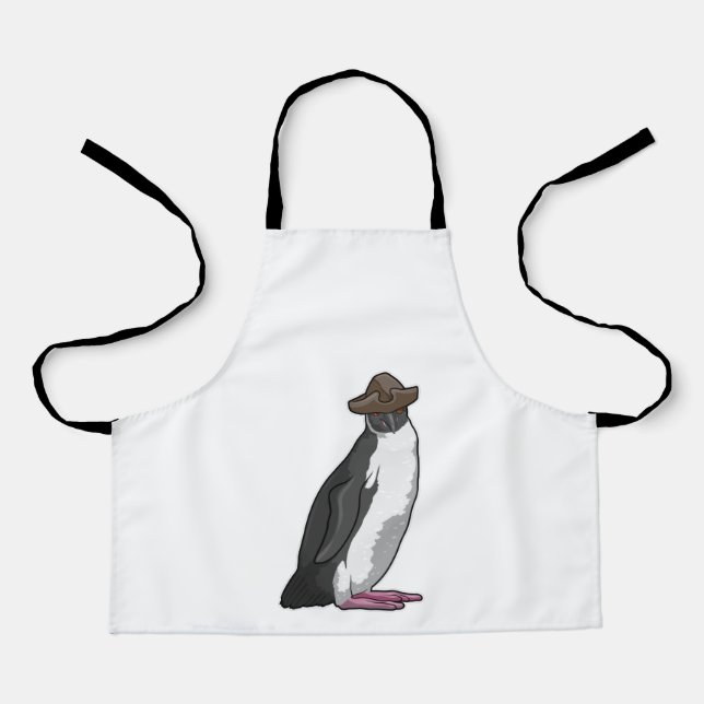 Pinguin als Pirate mit Hut Schürze (Vorderseite)
