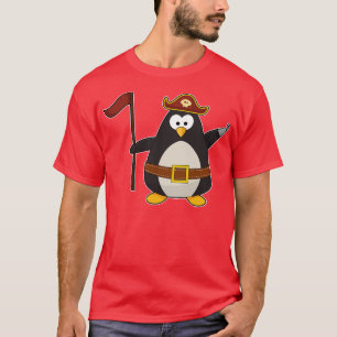 Pinguin als Pirate mit Piratenriemen Piratenhut T-Shirt