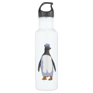 Pinguin als Sailor mit Hut Edelstahlflasche