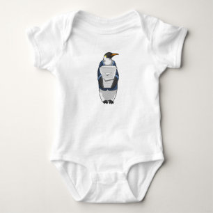 Pinguin als Sekretär mit Papierstapel Baby Strampler