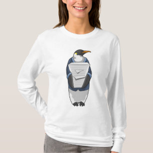 Pinguin als Sekretär mit Papierstapel T-Shirt