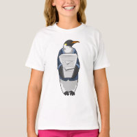 Pinguin als Sekretär mit Papierstapel