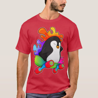 Pinguin als Skater mit Skateboard T-Shirt