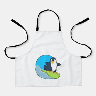 Pinguin als Snowboarder mit Sonowboard.PNG Schürze