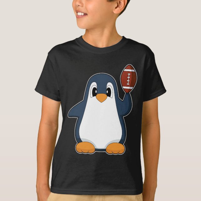 Pinguin American Football Sports T-Shirt (Vorderseite)