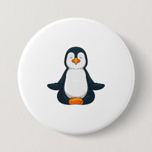 Pinguin an der Yoga-Fitness im Sitzen Button