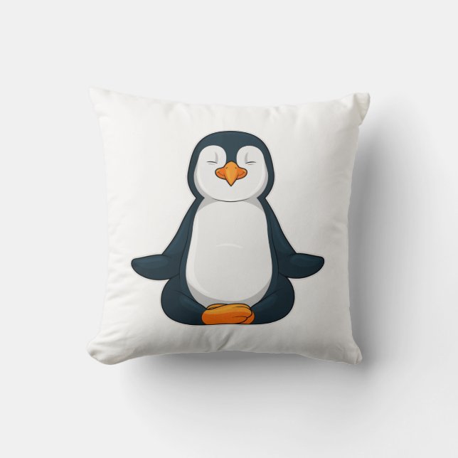 Pinguin an der Yoga-Fitness im Sitzen Kissen (Vorderseite)