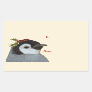 Pinguin an/von Aufklebern anbringen Rechteckiger Aufkleber