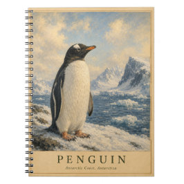 Pinguin Antarktische Küste VINTAGE Notizblock