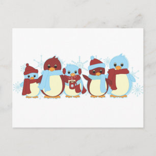 Pinguin Around Postkarte