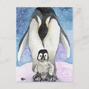 Pinguin Art New Geboren Postkarte