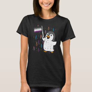 Pinguin Asexual Flag Niedlich Ace Pride Lgbtq T-Shirt