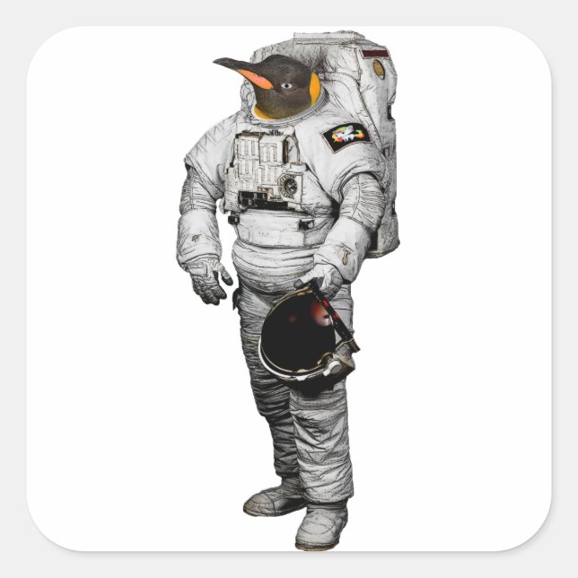 Pinguin Astronaut Sticker (Vorderseite)
