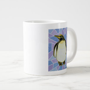 Pinguin auf Buntglas Jumbo-Tasse