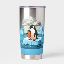 Pinguin auf der Eisberger Holding Thermobecher