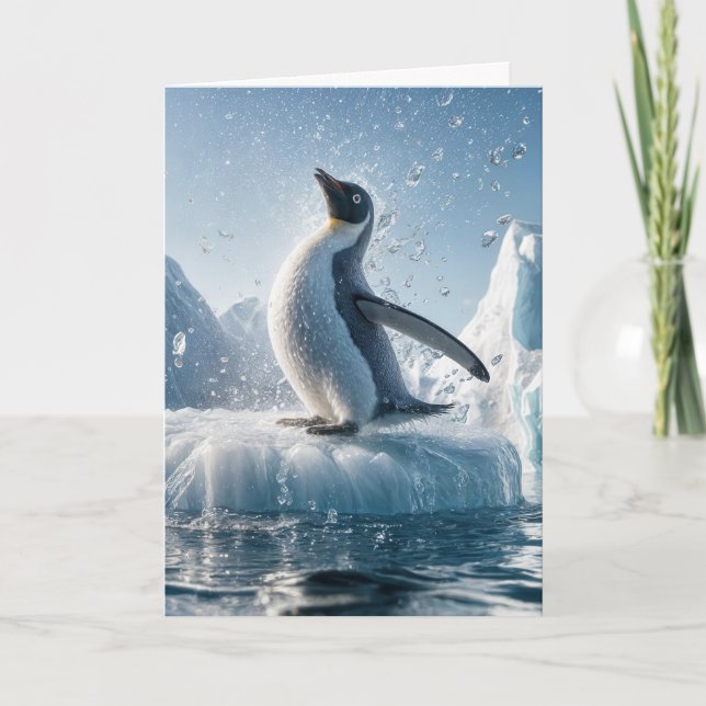 Pinguin auf einem Eisberg Karte (Vorderseite)