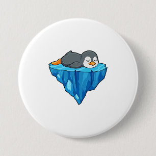 Pinguin auf Eisscholle Button