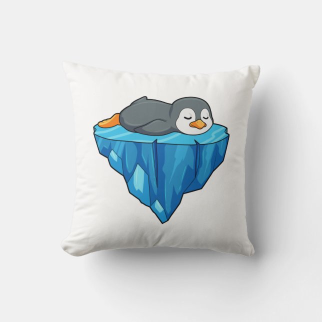 Pinguin auf Eisscholle Kissen (Vorderseite)