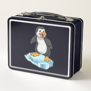 Pinguin auf Eisscholle Metall Brotdose