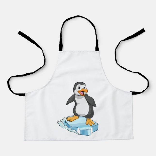 Pinguin auf Eisscholle Schürze (Vorderseite)