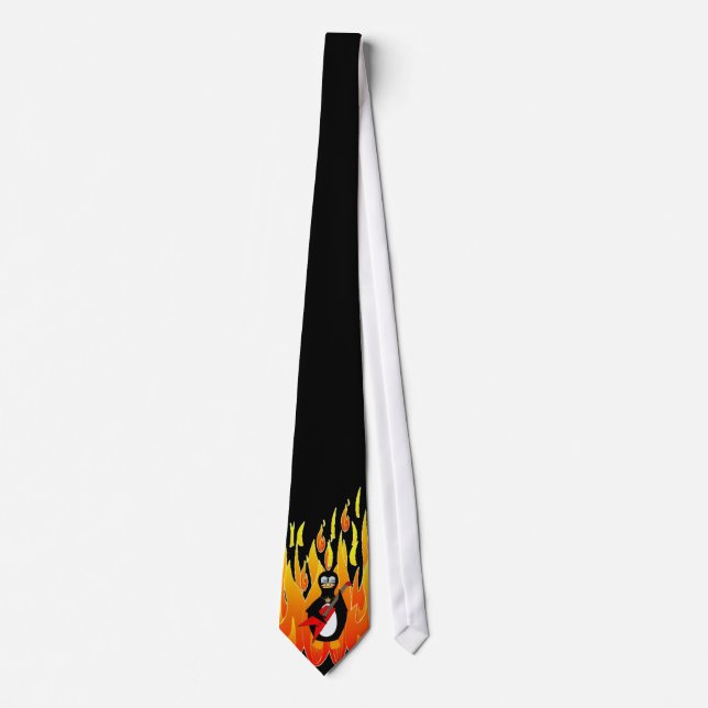 Pinguin auf Feuer Krawatte (Vorderseite)