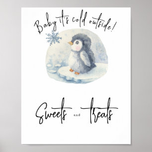 Pinguin auf Flohmilch - Süßigkeiten und Leckereien Poster