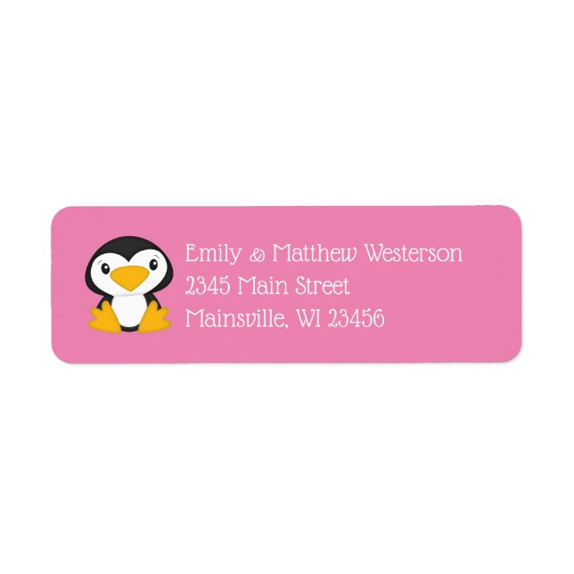 Pinguin Baby Dusche Pink Girl (Vorne)