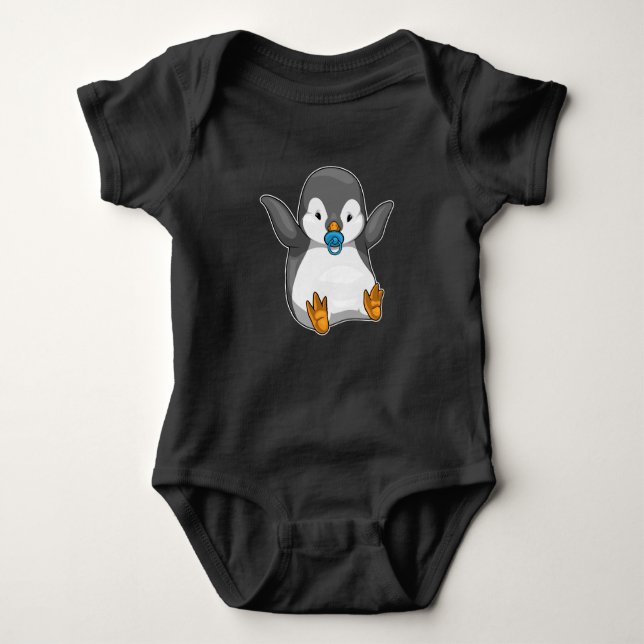 Pinguin Baby Schnuller Baby Strampler (Vorderseite)