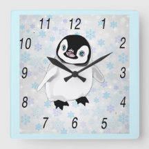 Pinguin-Baby-Wanduhr