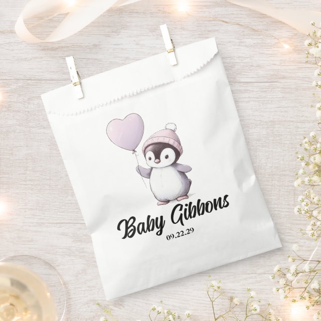 Pinguin-Babydusche Geschenktütchen (Ausgeschnitten)