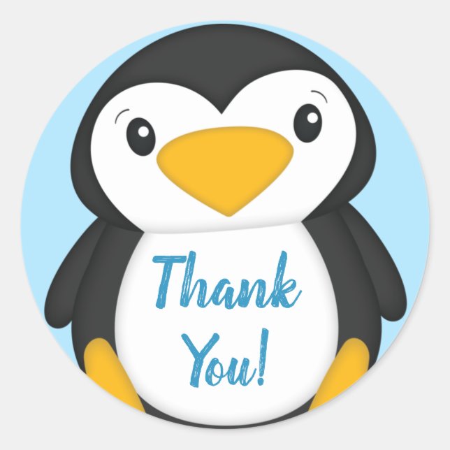 Pinguin-Babydusche Runder Aufkleber (Vorderseite)